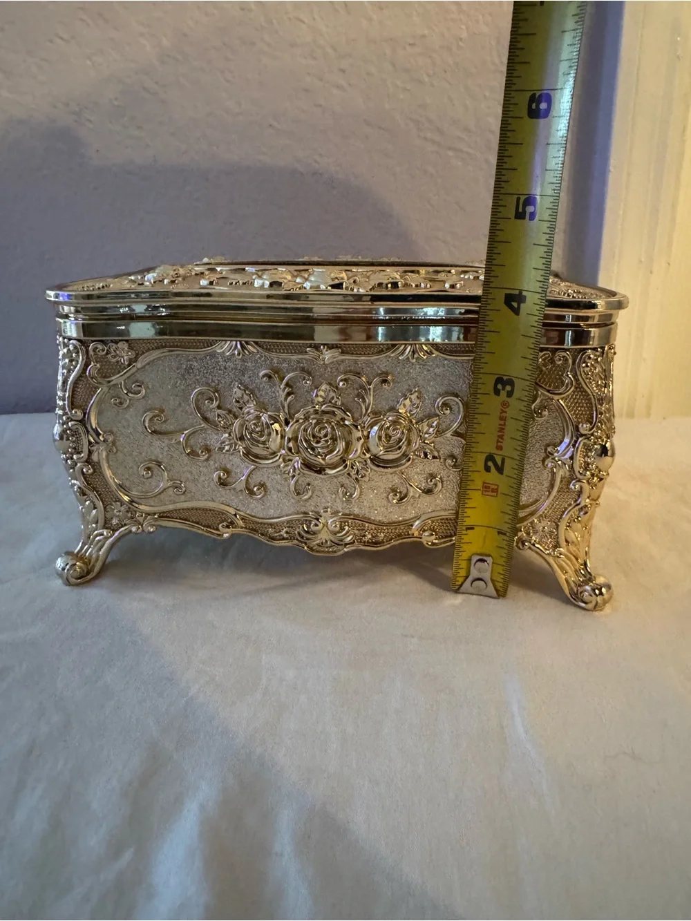 Ornate Gold Tissue Box Cover - Decorative Home Accent